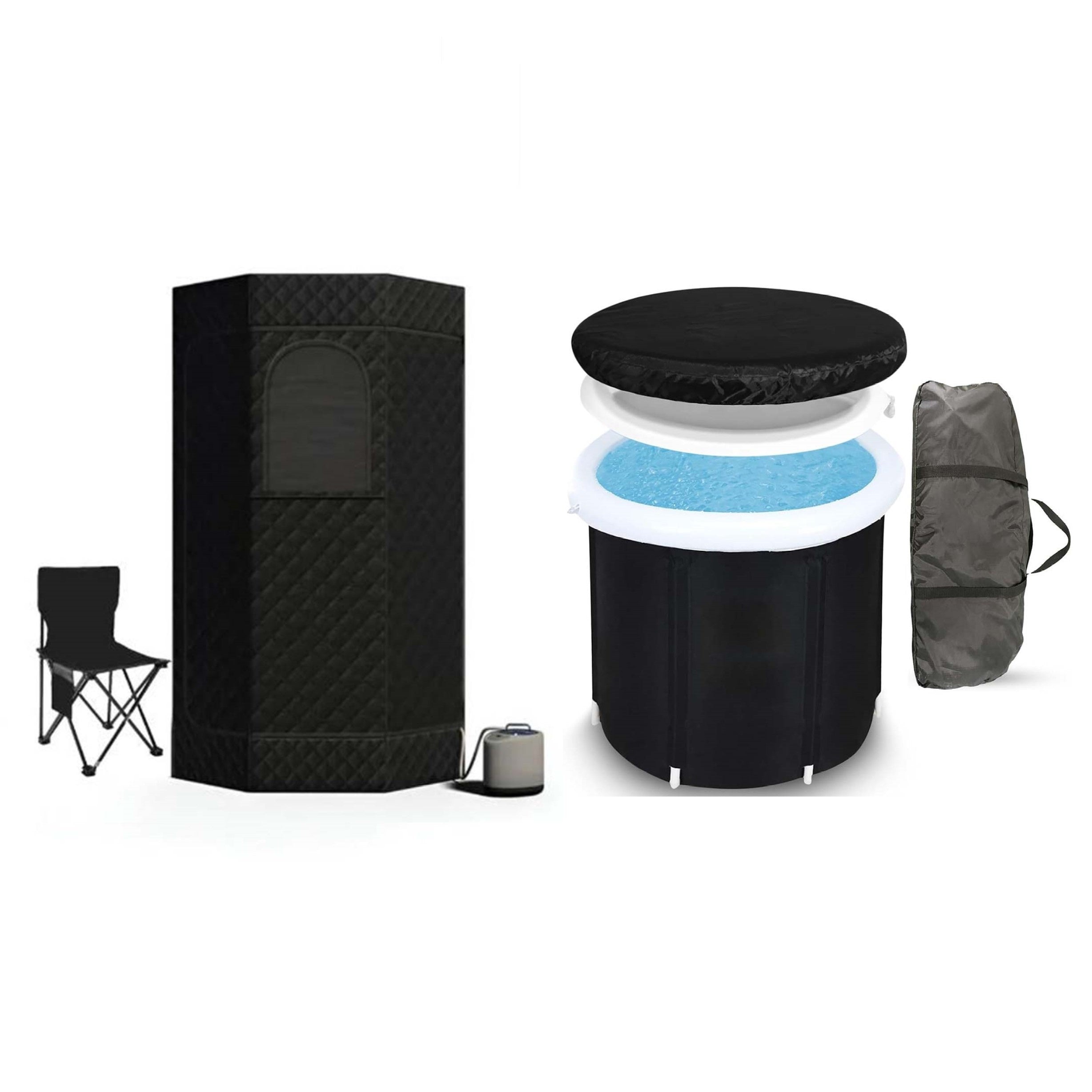 Pentagon Sauna Tent & Portable Ice Bath Tub-0