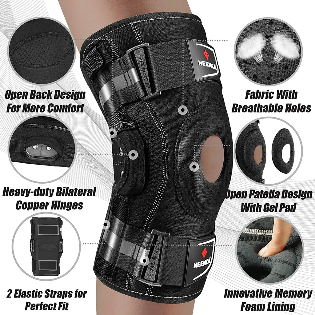 Knee Brace with Copper Side Stabilizers XL Medical Knee Support Black-1